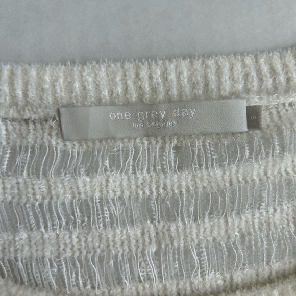 One Grey Day Revolve Women’s Ivory Loose Knit Long Sleeve Sweater Top Small - Picture 6 of 10